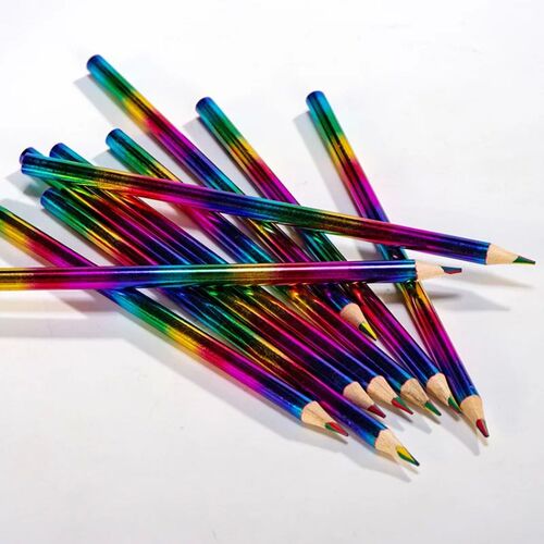 12 pcs Rainbow Pencils Drawing Crayons Kawaii Childrens Col