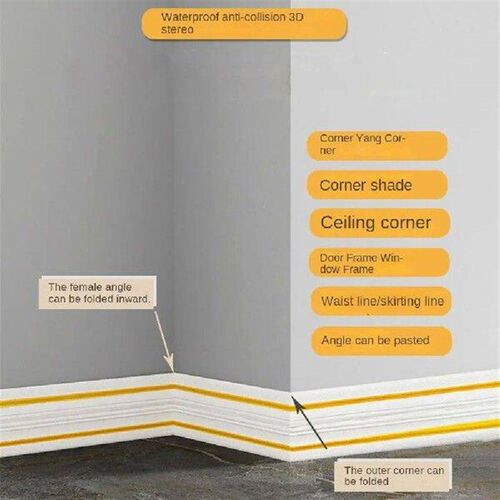 230cmX14cm Durable XPE Foam 3D Skirting Line Self-adhesive