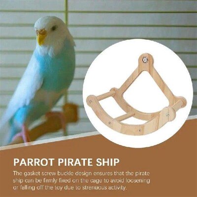 Bird Stand Wheel Toy Creative Wooden Exercise Wheel For