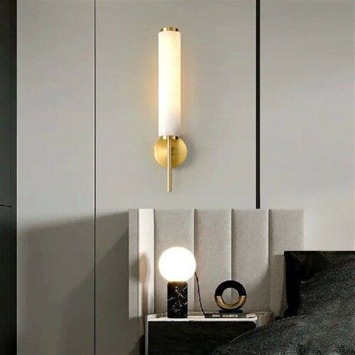 Natural Marble LED Wall Lights Copper For Foyer