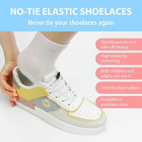 Elastic No Tie Shoelaces Flat Shoe Laces For Kids and Adult