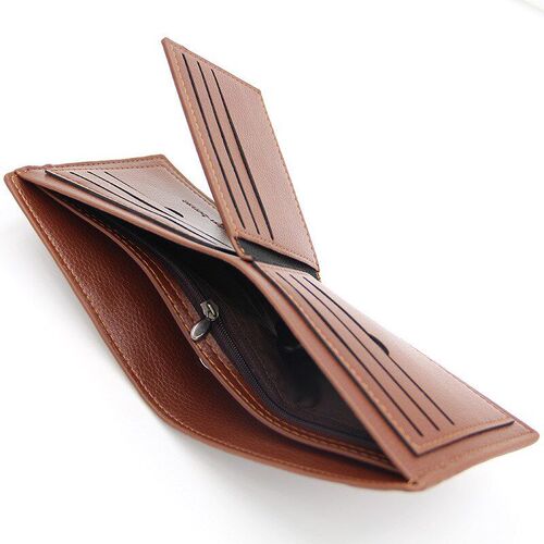 Mens Wallet Short Triangle Stone Grain Large Capacity Fashio