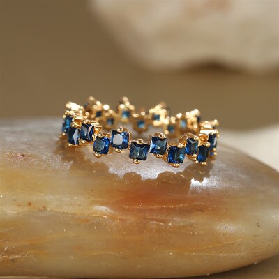 Irregular Square Zircon Engagement Ring Vintage Female Royal