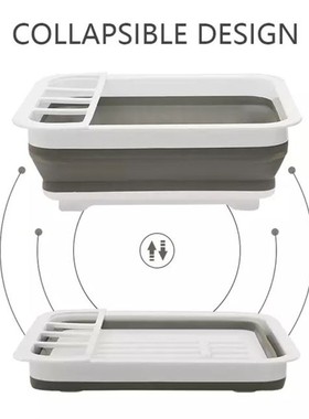 Foldable Dish Rack Drainer Portable Dry Dinnerware Organizer