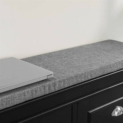 Black Storage Shoe Bench with 2 Flip Drawers, Free Standing