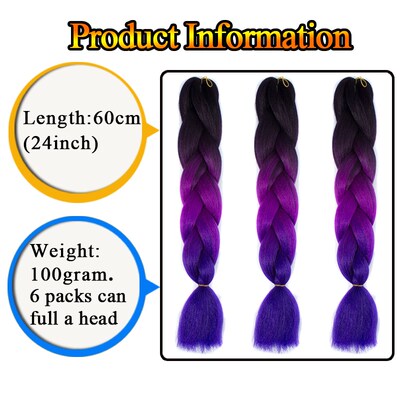 假发脏辫xpression twist Braids hair ombre jumbo expression