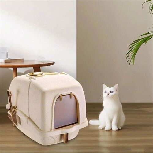 Fully Enclosed Cat Litter Box Two Way Movable Door