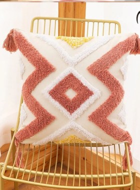 Floral Tufted Cushion Cover Multi-color Decorative Pillow