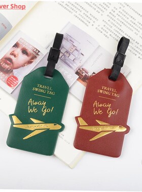 Travel Accessories Creative Aircraft PU Leather Luggage Tag