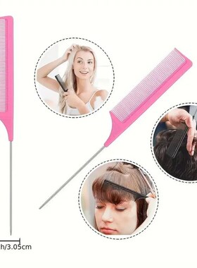 5pcs/set Detangling Hair Brush Curly Hair Curved Rat Tail Co