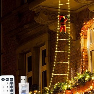 Christmas LED Santa Claus Climbing Ladder Light USB Plug