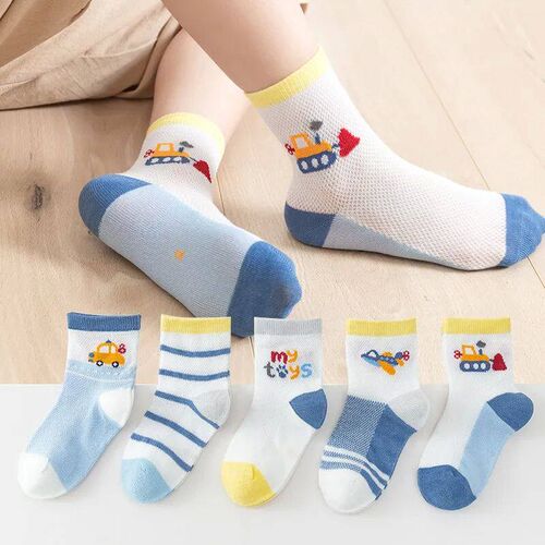 5 Pairs 1 To 12 Years Childrens Socks 2023 Spring Summer Ba