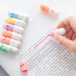6pcs/bag Highlighter Colored Marker Pens Creative Design Pai