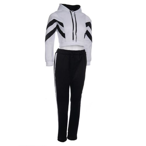 Autumn Spring 2 Piece Set Women Casual Long Sleeve Crop Top