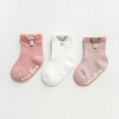 3 Pairs/Lot Infant Sock Cartoon Newborn Baby Socks Dispensin