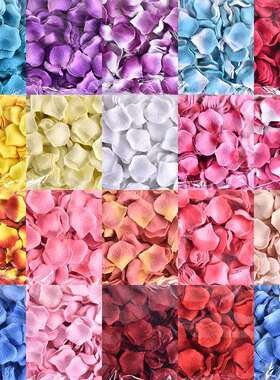 Colorful Rose Petal Artificial Romantic Silk Rose Leaves Wed