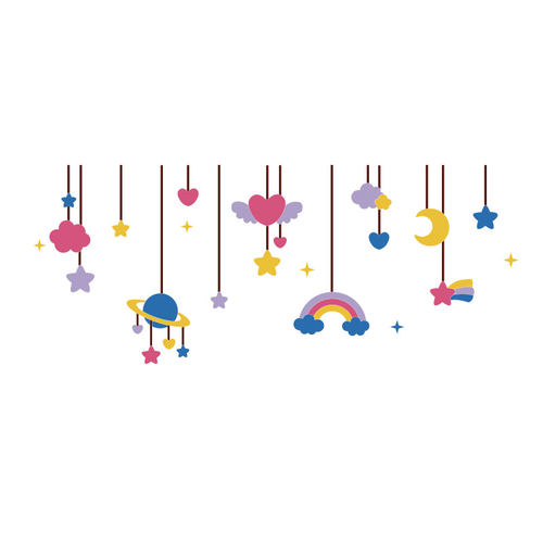 儿童房间墙面装饰品画布置女孩公主卧室床头创意立体贴纸贴画自粘