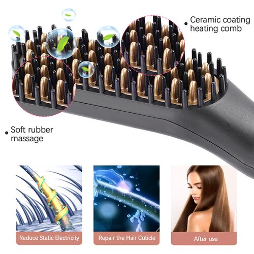 Professional Hair Comb Brush Beard Straightener Multifunctio