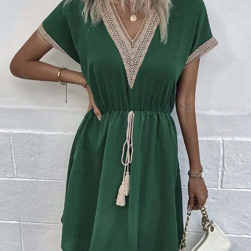 Elegant Womens White Dresses 2023 Summer Solid Short Sleeve