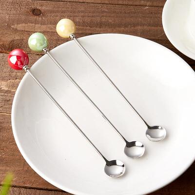 Candy colored round bar stainless steel dessert salad fork