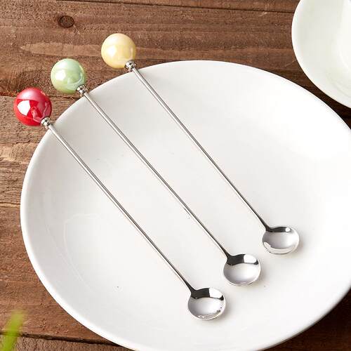 Candy colored round bar stainless steel dessert salad fork