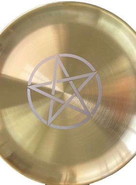 新款圆形香盘香托蜡烛托盘不锈钢镀烛台烛盘道具盘垫子放水晶装饰