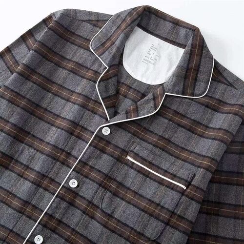 Cotton Flannel Home Wear Cotton Yarn-dyed Sanding Simple Pla
