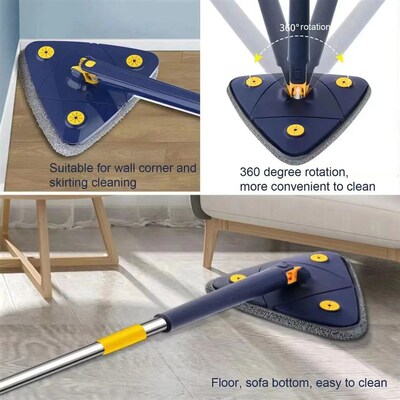 Triangle Cleaning Mop Telescopic 360 Rotatable Adjustable