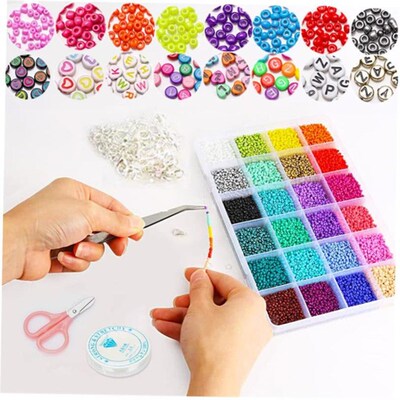 1 Box Seed Beads Kit Letter Beads Small Craft Beads Jewelry