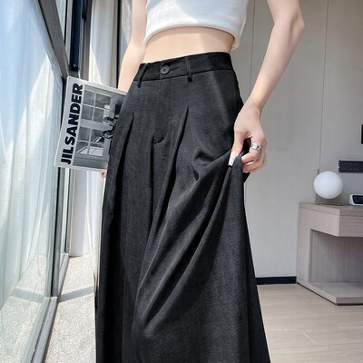 Ice Silk Acetic Acid Satin Tie-dye Wide Leg Pants Womens 20
