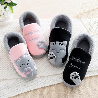 Children Indoor Slippers Winter Warm Shoes Kids Mum Dad Home