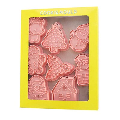8Pcs/Set Christmas Biscuit Mold Santa Snowman ree Elk Cute P