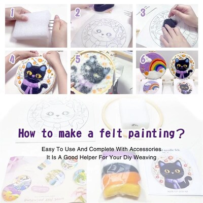 Creative Felting Painting For Beginner DIY Wool Embroidery K
