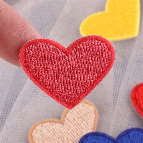 20pcs Patches Heart for Clothing Kids Iron on Sew