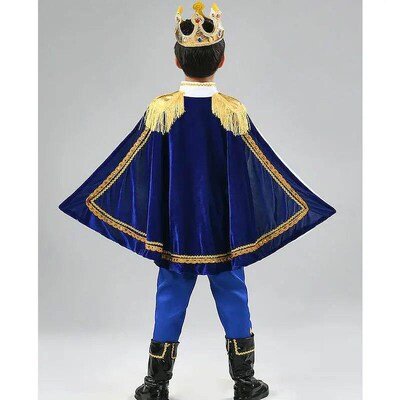 Seven Piece Halloween Childrens Role Playing King Costume F