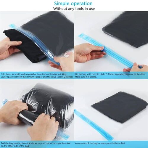 Hand-Roll Vacuum Compression Bags for Travel  Space-Saving