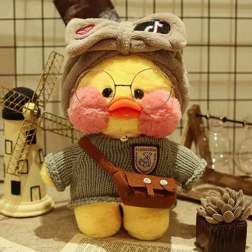 30cm Cute Lalafanfan Cafe Yellow Ducks With Clothes Stuffed