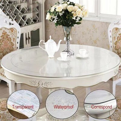 PVC Tablecloth Transparent Waterproof Round Table Cloth Kitc