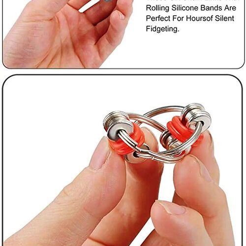 1/2pcs Anxiety Ring Bike Chain Finger Fidget Toy For Autism