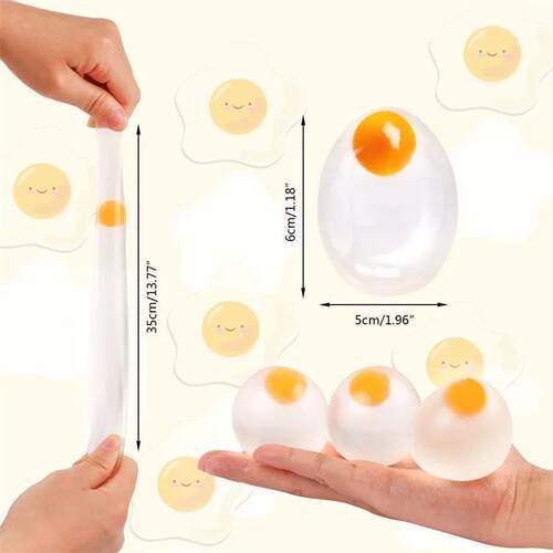 Funky Egg Squishy Ball Clear Squeeze Splat Ball Easter Baske