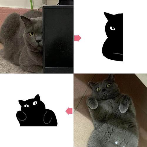 6pcs Black Cat Bookmark for Books Cute Cartoon Magnetic Page