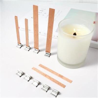 20PCS Natural Wood Wax Wick DIY Candle Material Soy Wax Arom