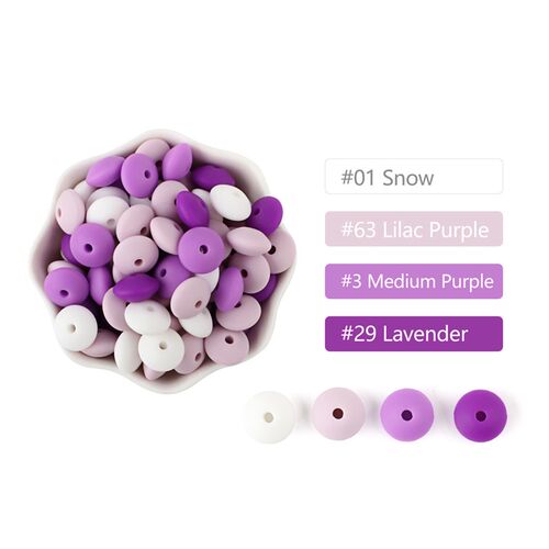 Keep&Grow 20Pcs Silicone Beads 12MM Lentil Beads DIY Baby Pa