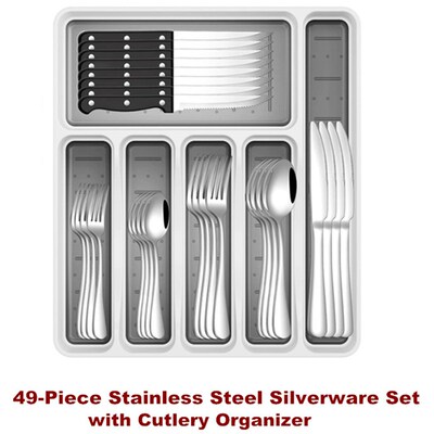 Stainless Steel Silverware Set Steak Knives Kitchen Utensils