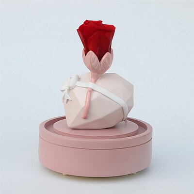 Eternal flower love music bell resin ornament Valentines Da