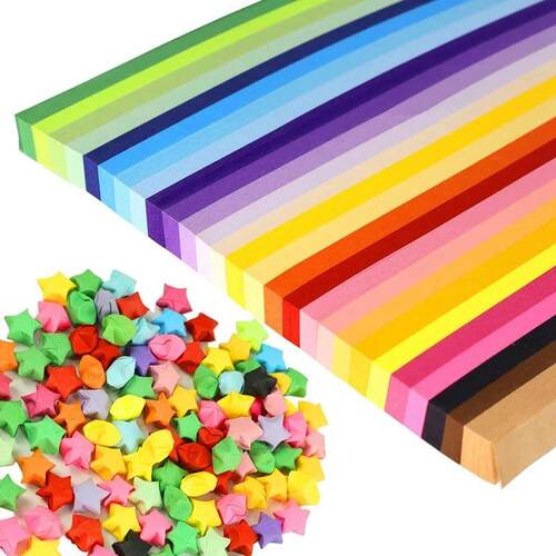 1350 Sheets Star Paper Strips 27 Assortment Color Star Paper