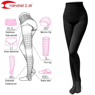 YISHENG Compression Pantyhose Stockings 23-32mmHg High Waist