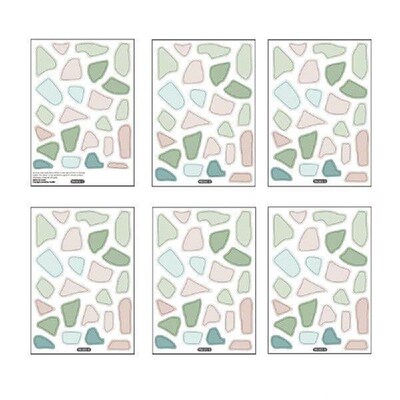 Creative 144pcs Terrazzo Color Stones Bedroom PVC Wall