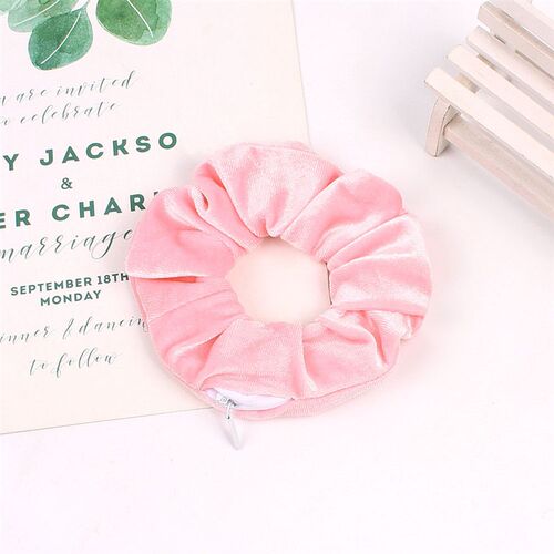 1PC Fashion New Velvet Tencel Pocket wallet Hair Scrunchies