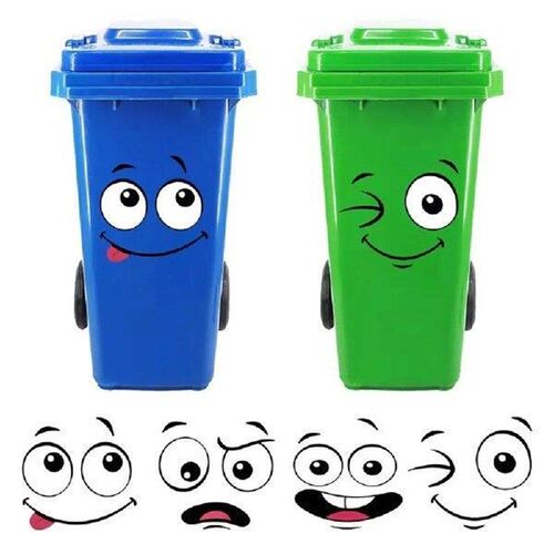 Cute Cartoon Face Trash Can Stickers Self-Adhesive